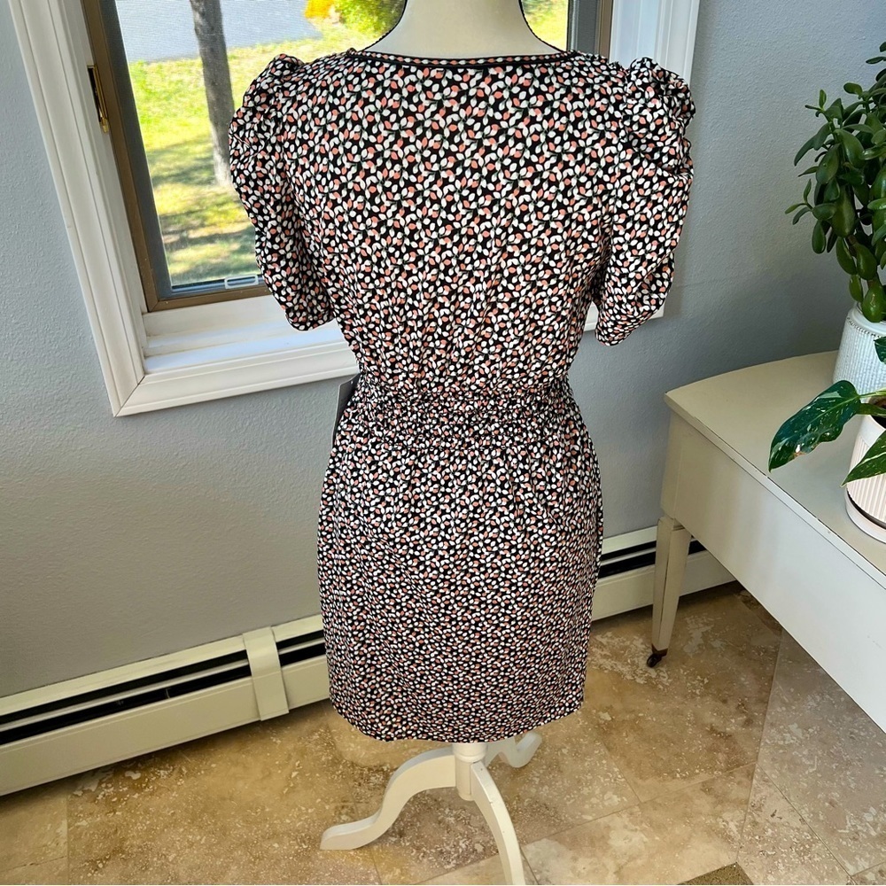 Max Studio Ruched Sleeve Surplice Faux-Wrap Jersey Dress Size Medium - Picture 3 of 10